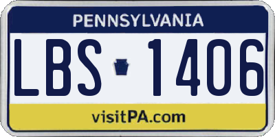PA license plate LBS1406