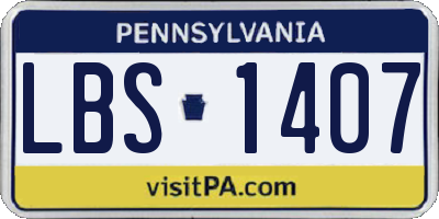 PA license plate LBS1407