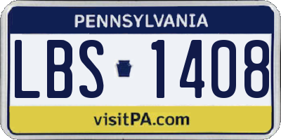 PA license plate LBS1408