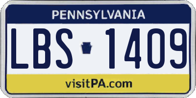 PA license plate LBS1409
