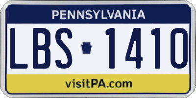 PA license plate LBS1410