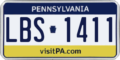 PA license plate LBS1411