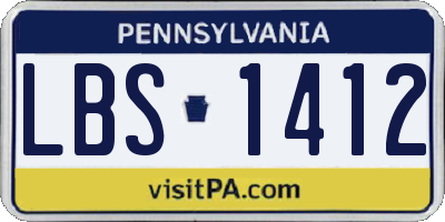 PA license plate LBS1412