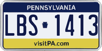 PA license plate LBS1413