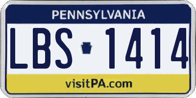 PA license plate LBS1414
