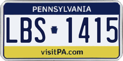 PA license plate LBS1415