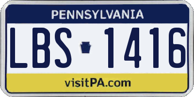 PA license plate LBS1416