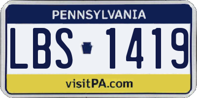 PA license plate LBS1419