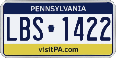 PA license plate LBS1422