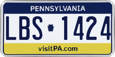 PA license plate LBS1424