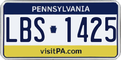 PA license plate LBS1425