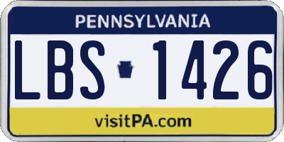 PA license plate LBS1426