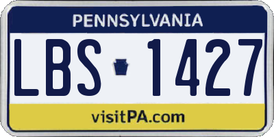 PA license plate LBS1427