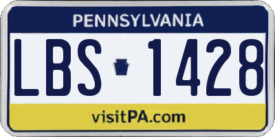 PA license plate LBS1428