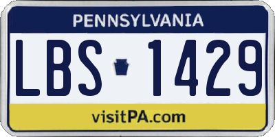 PA license plate LBS1429