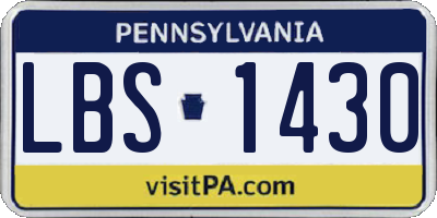 PA license plate LBS1430