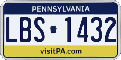 PA license plate LBS1432