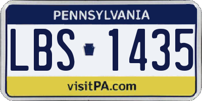 PA license plate LBS1435