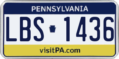 PA license plate LBS1436