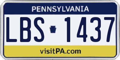 PA license plate LBS1437