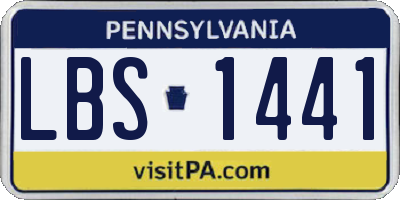 PA license plate LBS1441