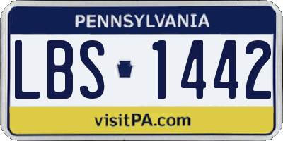 PA license plate LBS1442