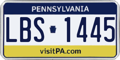 PA license plate LBS1445