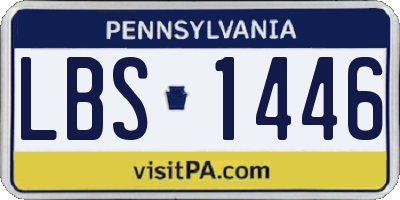 PA license plate LBS1446