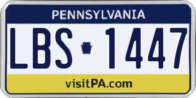PA license plate LBS1447