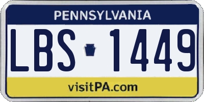 PA license plate LBS1449
