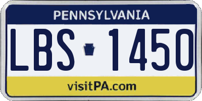 PA license plate LBS1450