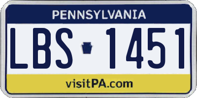 PA license plate LBS1451