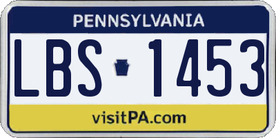 PA license plate LBS1453