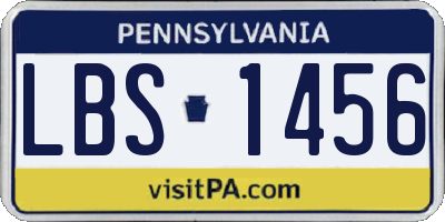 PA license plate LBS1456