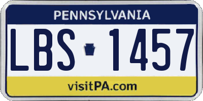 PA license plate LBS1457