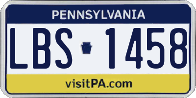PA license plate LBS1458