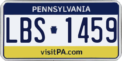 PA license plate LBS1459