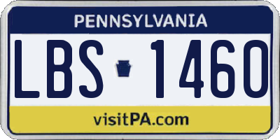 PA license plate LBS1460