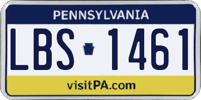 PA license plate LBS1461