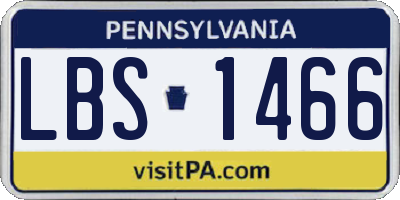 PA license plate LBS1466