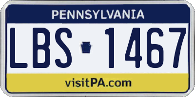 PA license plate LBS1467