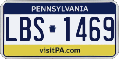 PA license plate LBS1469