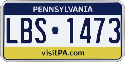 PA license plate LBS1473