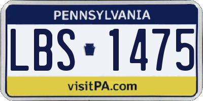 PA license plate LBS1475