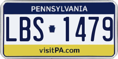 PA license plate LBS1479