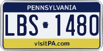 PA license plate LBS1480