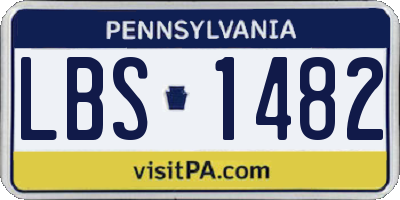 PA license plate LBS1482