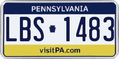 PA license plate LBS1483