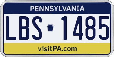 PA license plate LBS1485