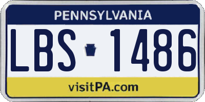 PA license plate LBS1486